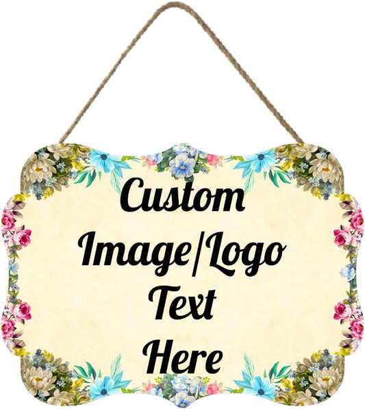 Custom Metal Sign Wooden Welcome Sign, 11.2*8 Inch, Personalized Home Decor Sign, Farmhouse Decorations for Home Office