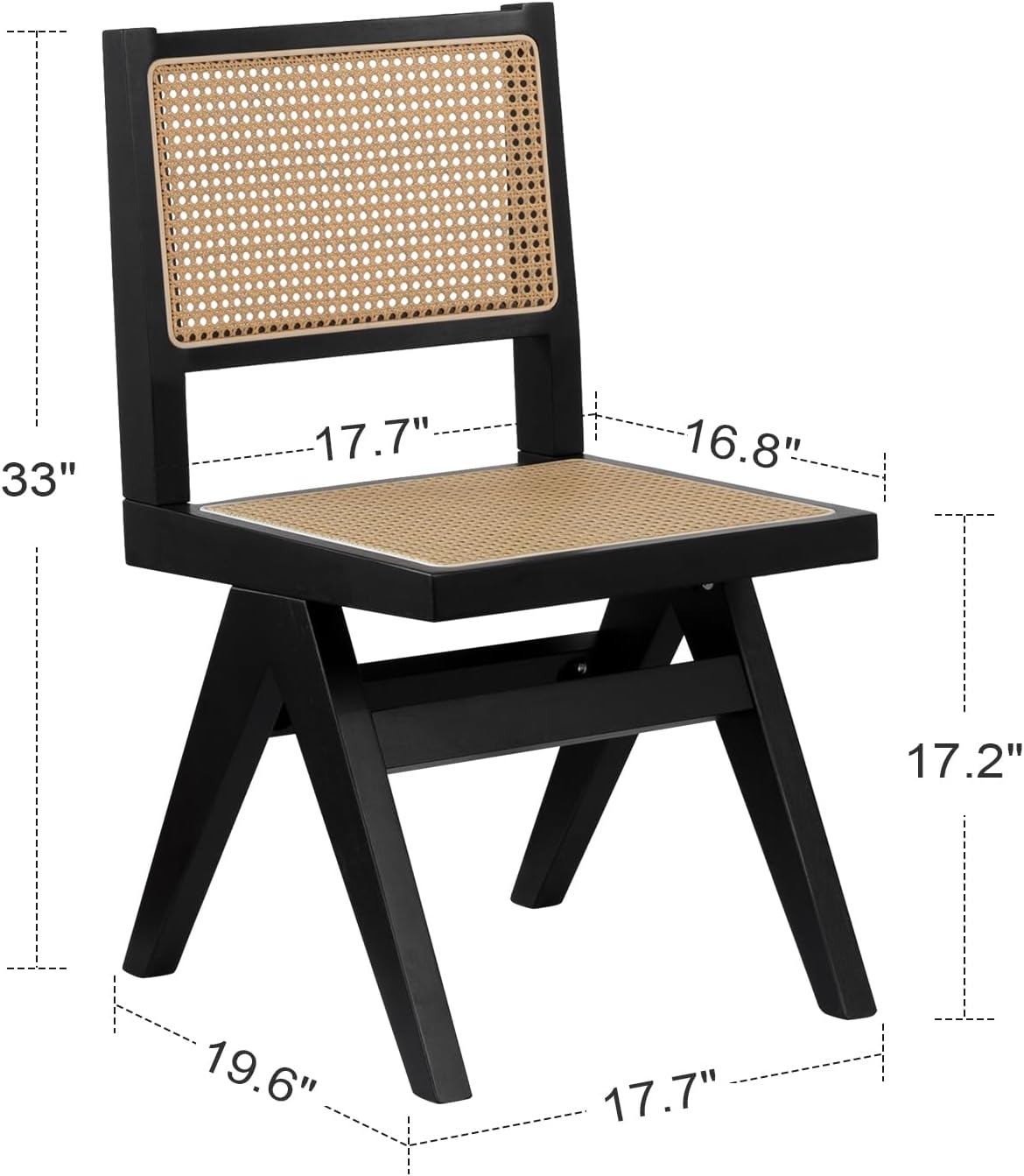 Black Modern Dining Chairs Set of 4 Kitchen Chairs Armless, Sillas de Comedor Modernas