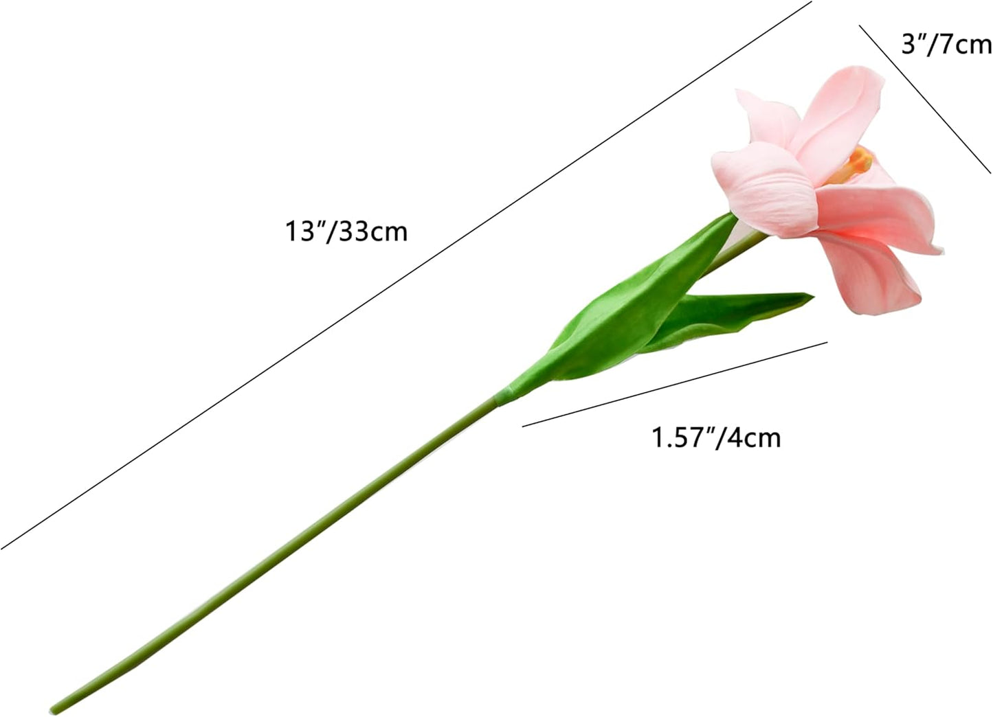 Mandy's Artificial Tulips 12 Stems Pink Fully Bloomed PU Faux Flowers for Wedding Home Decor 13.5 Inch