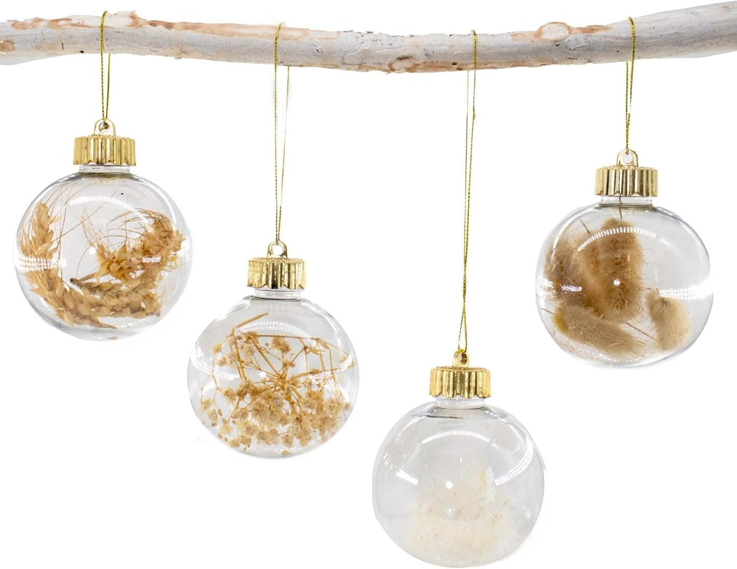 12 Pcs Rustic Christmas Ball Ornaments, 3.15 Inches Neutral Christmas Tree Decorations, Large Shatterproof Clear Boho Ornaments for Xmas Tree, Home Decor, Wedding, Party