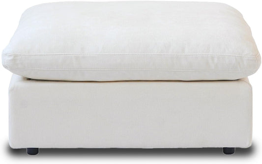 JACH Modular Ottoman Seater for Living Room, Cushion Covers Removable, Minimalist Comfy Footstool, Breathable Ottoman for Living Room Apartment (White)