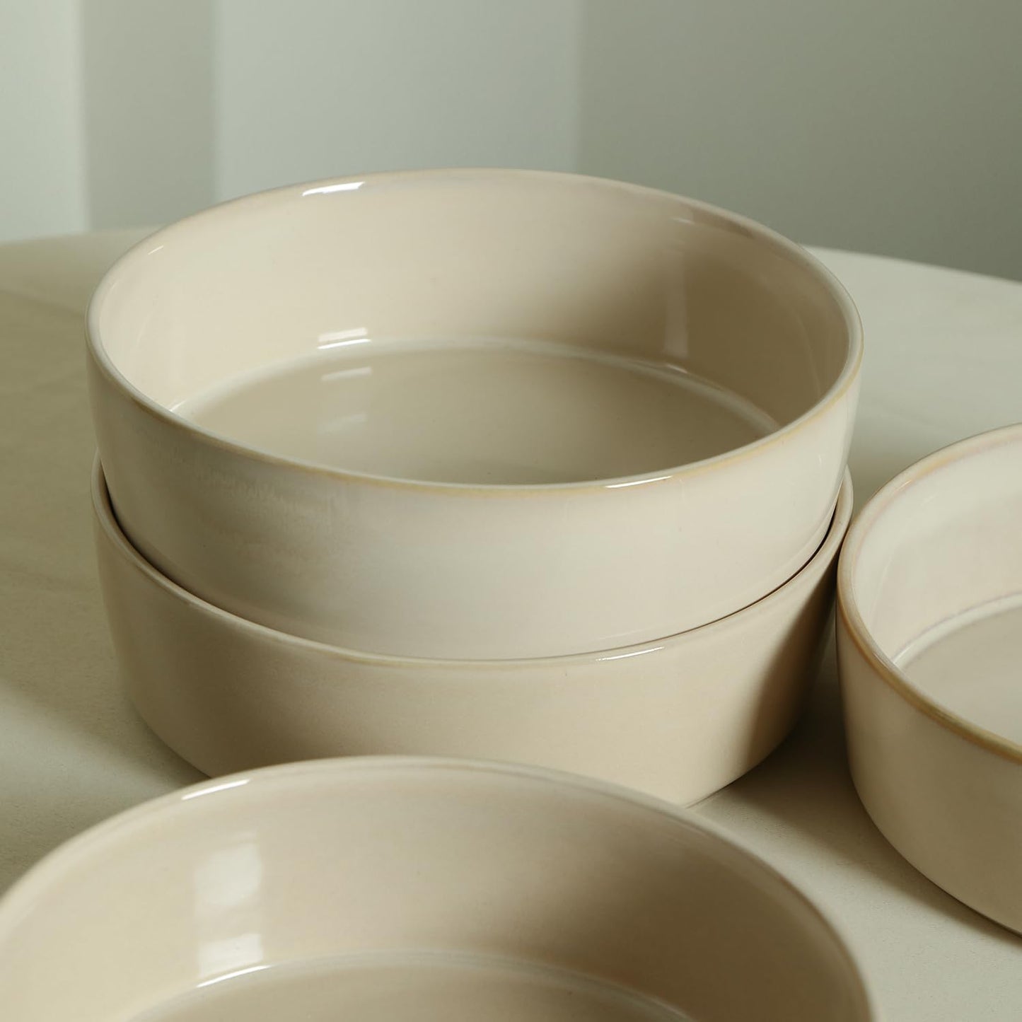 Stone Lain Eden 4-Piece Pasta Bowl Set Stoneware, Beige