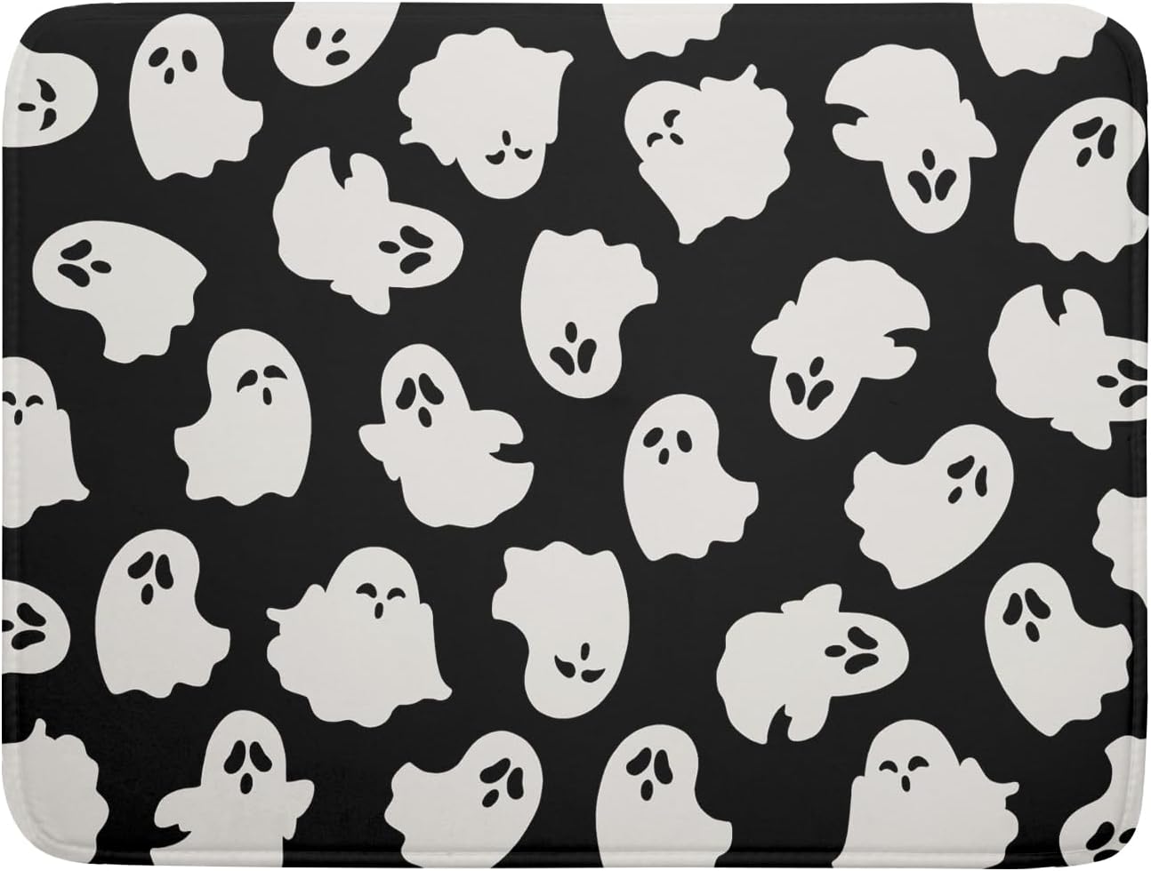 Halloween Dish Drying Mat for Kitchen Counter Cute Ghost Holiday Super Absorbent Reversible Microfiber Kitchen Countertop Protector Dishes Pad Large 18x24 inch