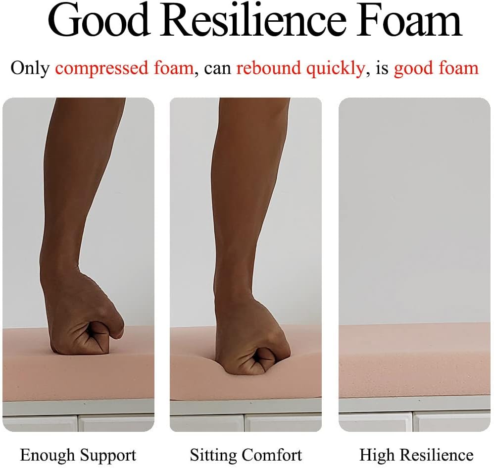 Chair Cushion for Dining Chairs with Ties Non Slip Memory Foam Kitchen Room Chair Pads 2 Pack 17x16 Inch, Light Gray