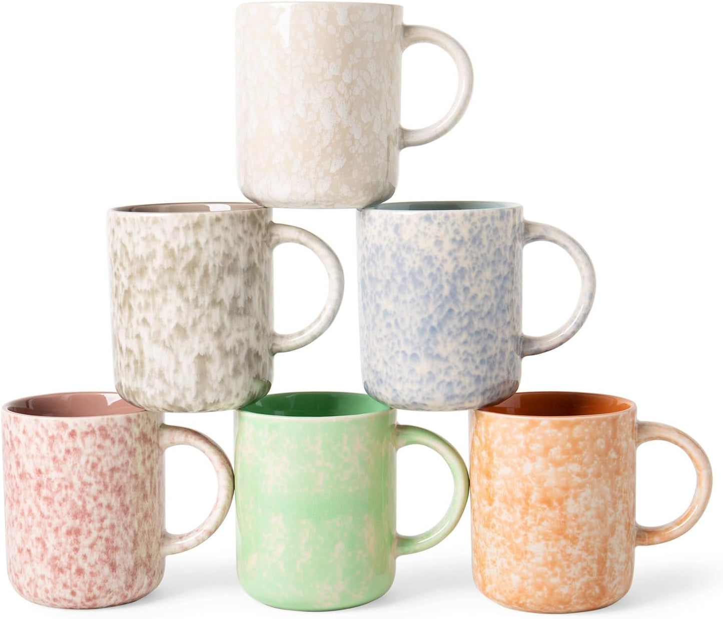 17 OZ Coffee Mugs Set of 6, Modern Mugs Set with handle for Tea/Latte/Cappuccino/Milk/Cocoa.