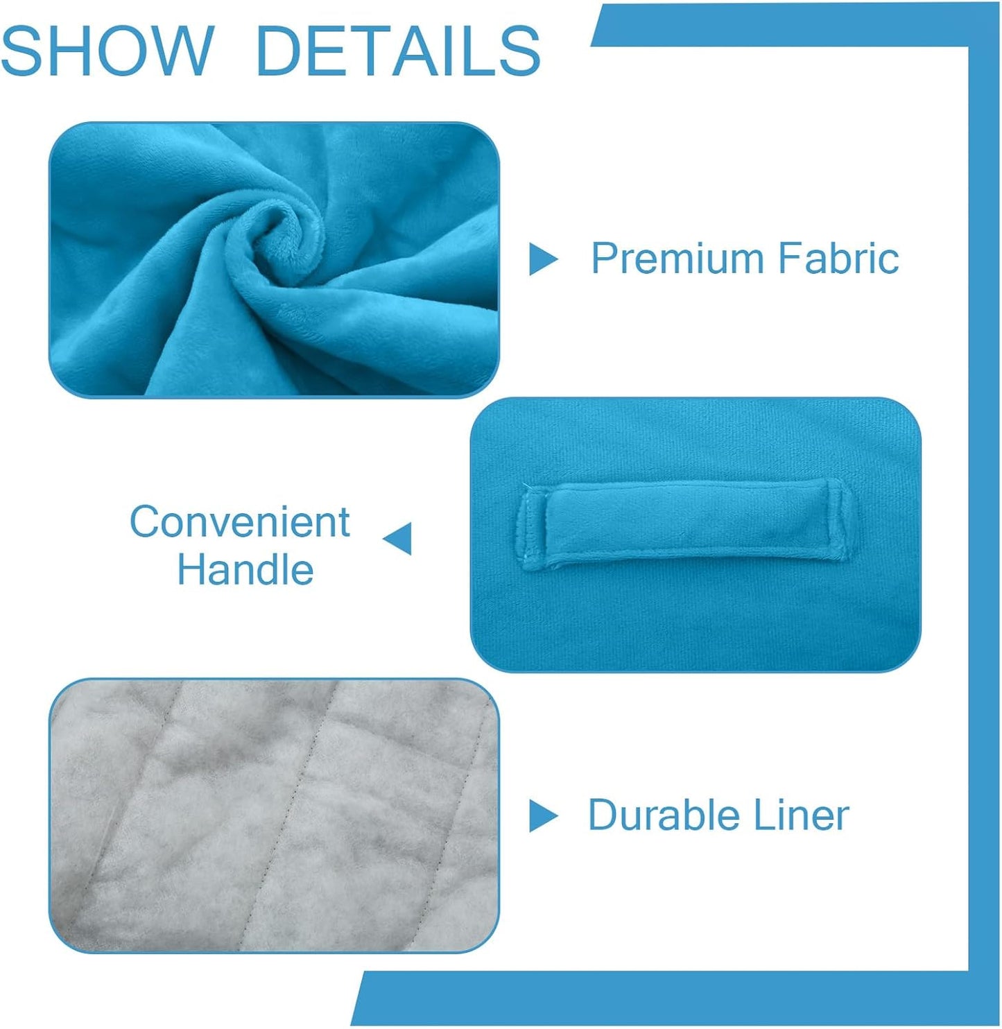 MeMoreCool Round Stuffed Pouf Ottoman Foot Rest, Floor Pouf Foot Stool with Soft Foam Chunk Filling, Small Round Ottoman Footstool Circle Footrest for Living Room, Blue