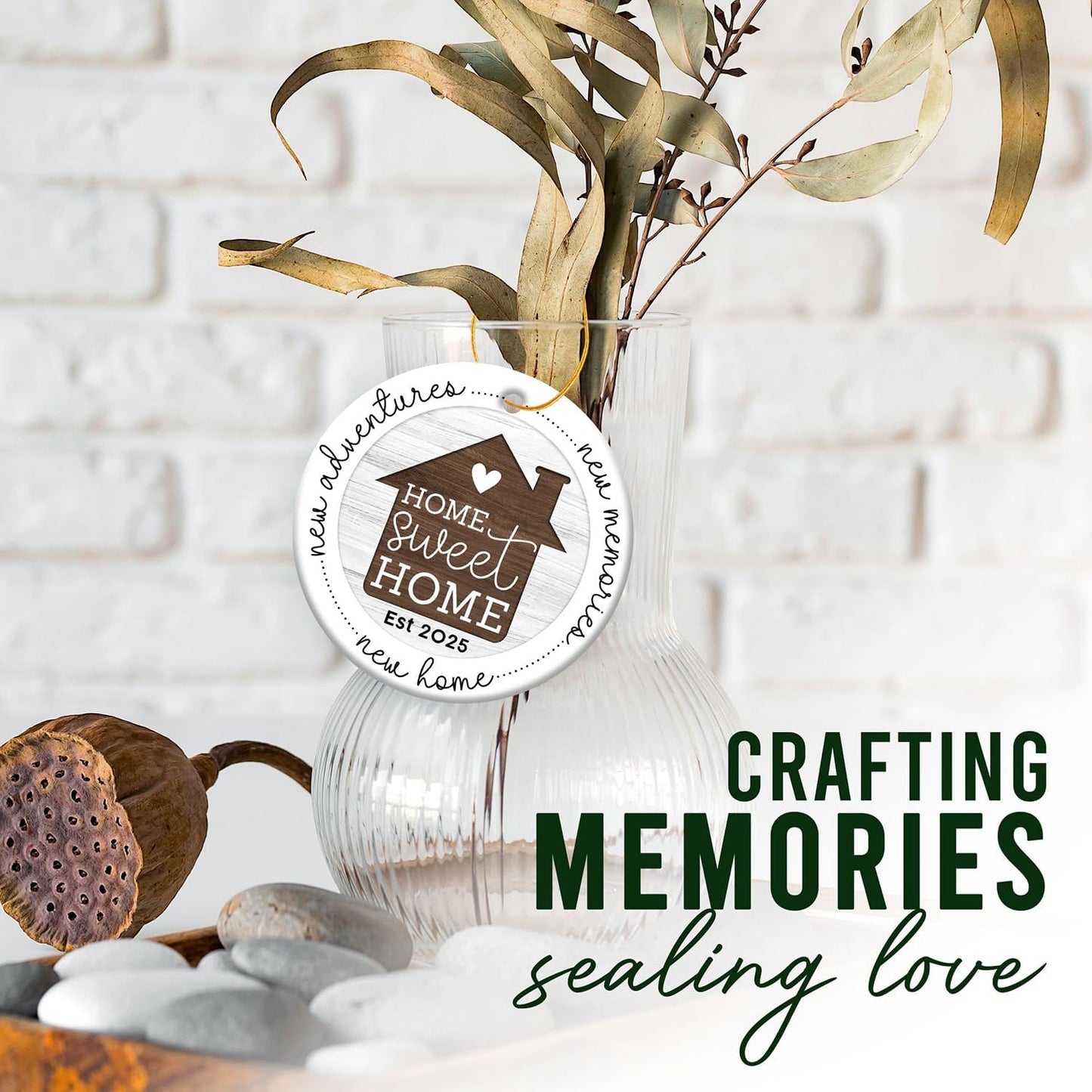 HEXMOZ New Home Gift Ideas - Best Housewarming Gifts 2025 - House Warming Gifts with New Home Ornament 2025 for Owners, Couples, Men, Women - First House Ornament, Our First Christmas Ceramic Keepsake