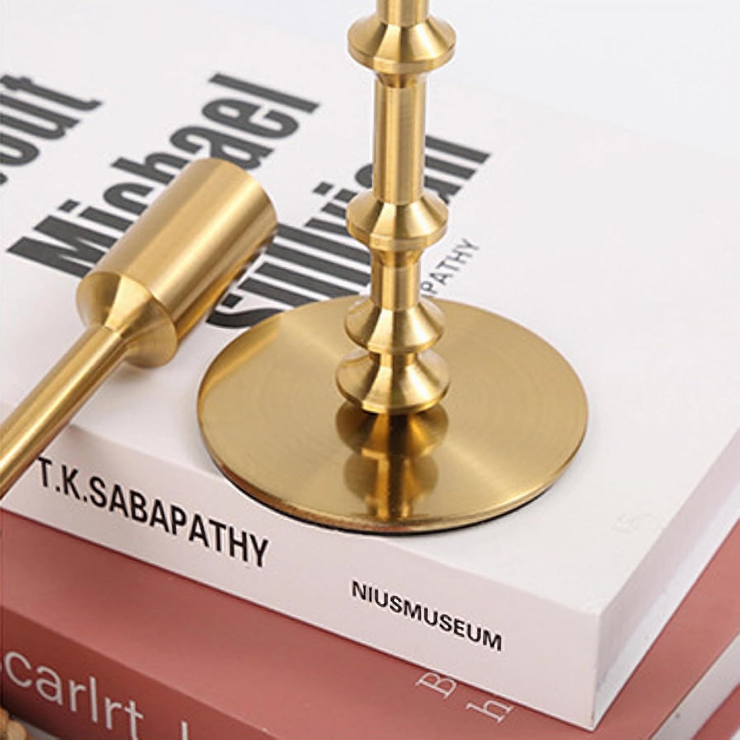 Gold Candle Holders,Modern Candle Stick Holders for Table Mantel Wedding Housewarming, Set of 3 Metal Brass Candlestick Holder