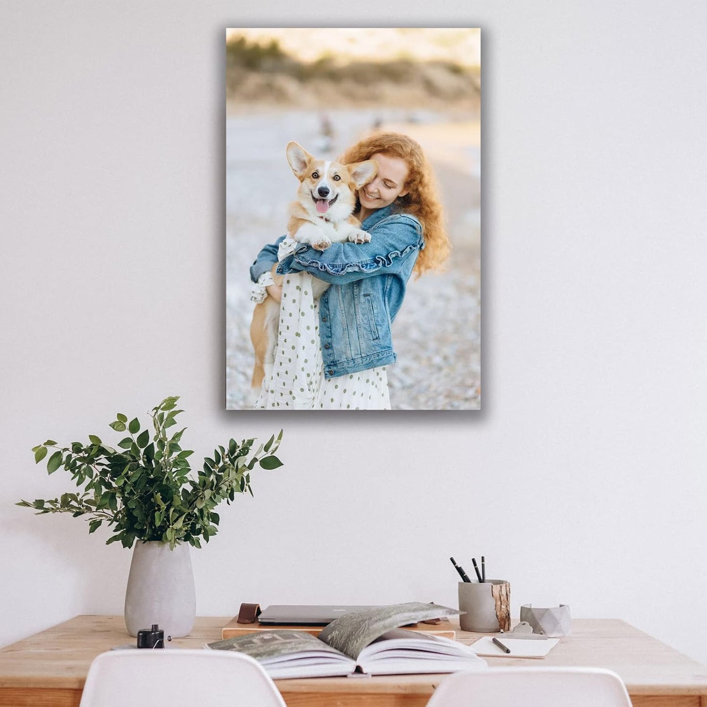 Custom Canvas Prints with Your Photos (11x14, Framed Canvas) Customized Wall Art Personalized Canvas Pictures for Pet/Family Gifts for Mom/Men/Women