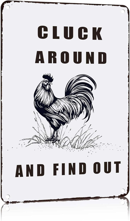 Chicken Coop Accessories Metal Signs,Funny Chickens Tin Signs - Chicken Decor Farmhouse Wall Decor,Chickens Gifts Rustic Farm House Decorations for Home/kitchen/Outdoor Garden