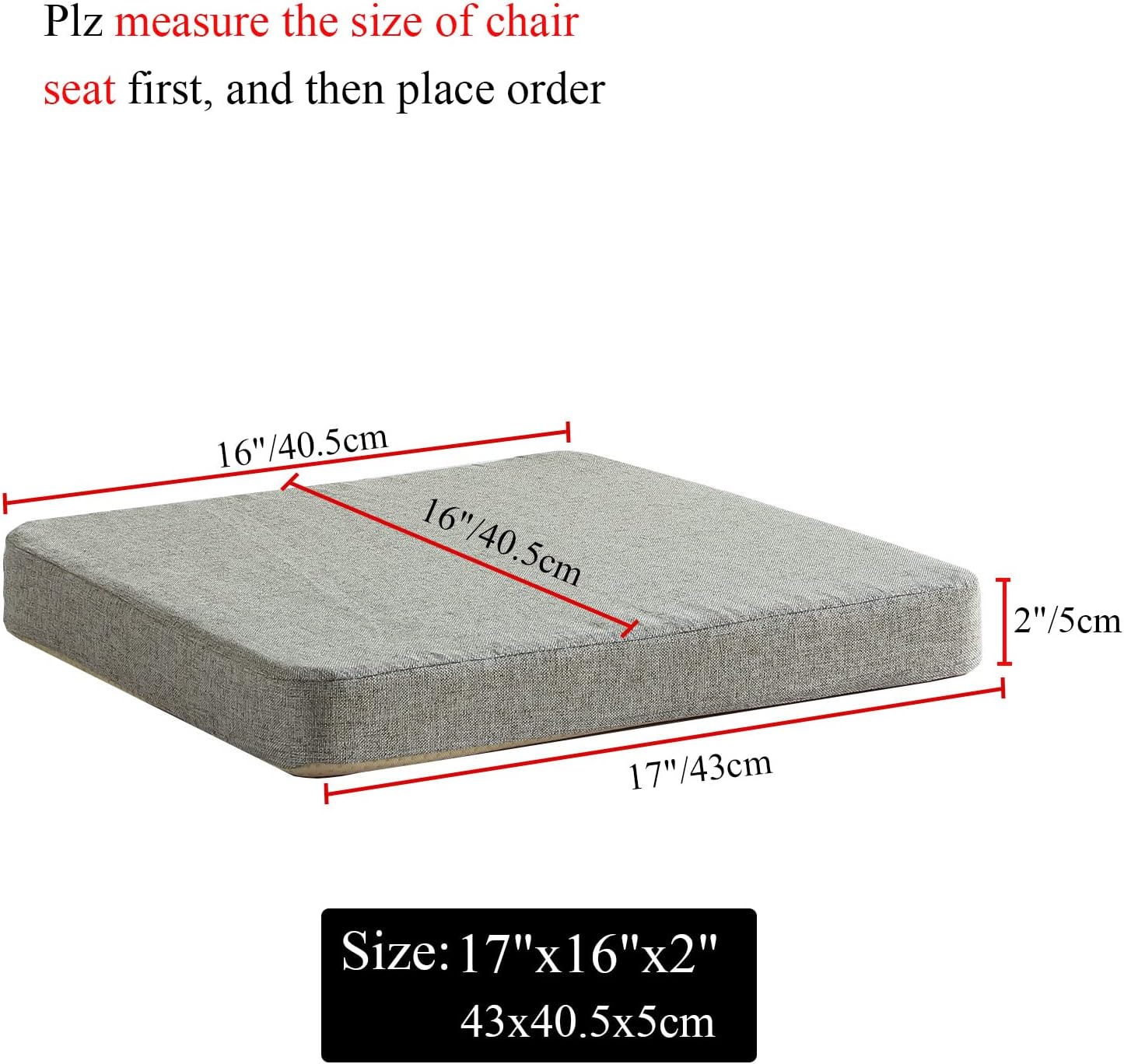 Chair Cushion for Dining Chairs with Ties 4 Pack Non Slip Memory Foam Kitchen Room Chair Pads for Outdoor Patio Furniture 17x16 Inch, Navy Blue