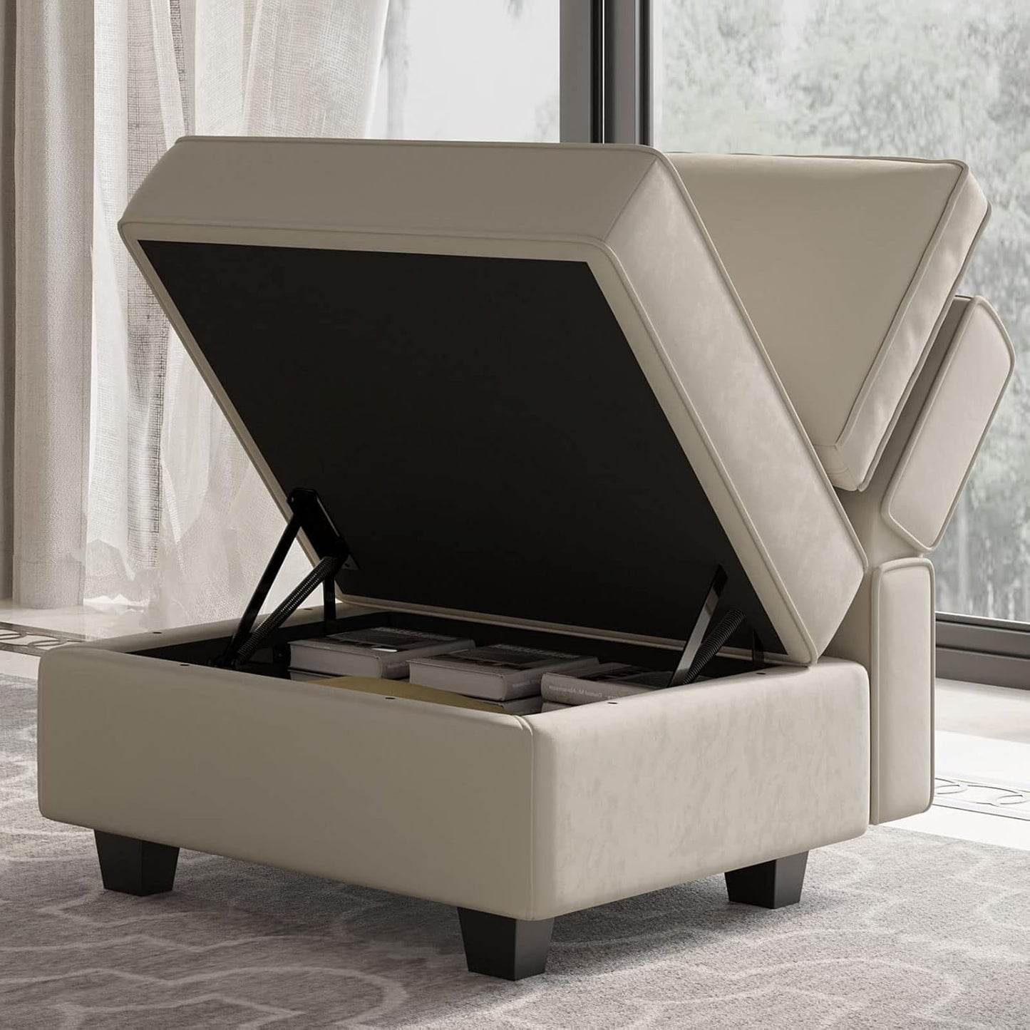 Belffin Modular Loveseat Sofa Couch with Storage Seats Velvet 2 Seater Love Seats for Small Spaces Grey