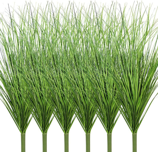 Melorca&Guilla Artificial Plants 6PCS 25.5“ Fake Tall Onion Grass,Faux Grass Plant,Artificial Grass Greenery Shrubs Bushes for Garden Porch Window Box Shop Office Home Décor