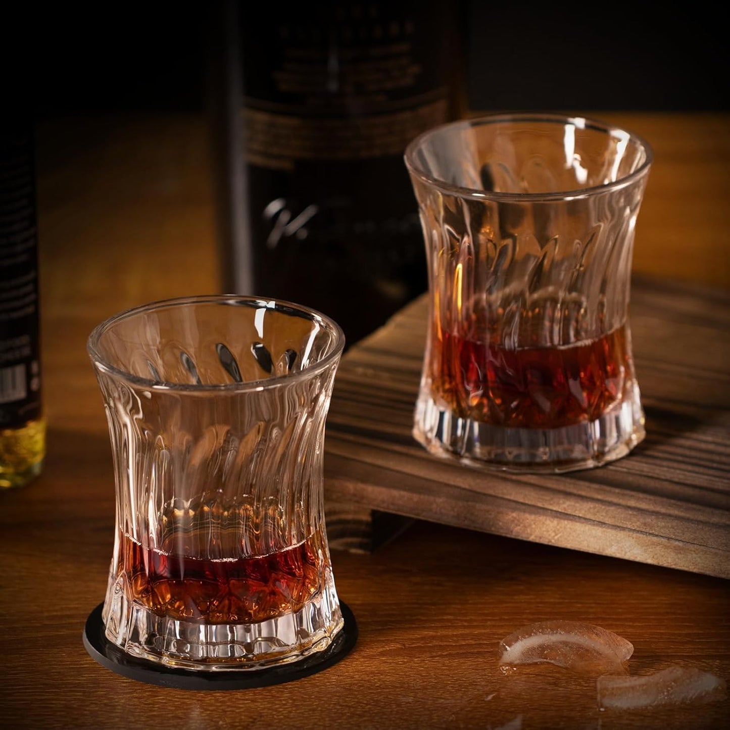 KAMMAK Whiskey Glass 7.75oz Set of 2, Old Fashioned Glass for Scotch, Cocktails, Rum, Shot Glasses Vodka in Bar And Party Gifts for Men, Whisky Lovers, Wedding, Anniversary, Birthday