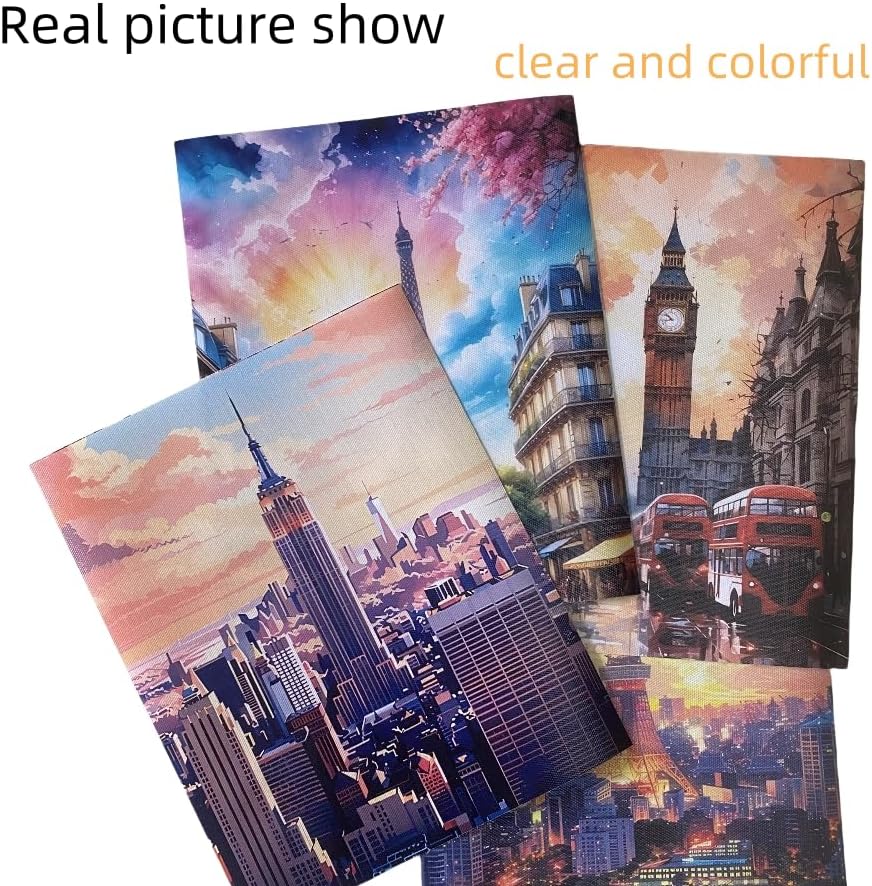 ELEVENSPACE Boho Wall Art Decor,New York, London, Tokyo, Paris, Eiffel Tower,City Wall Decor Art,Modern Landscape Wall Art for Living Room Bedroom Prints Poster,8x10 Inch Set of 4,Unframed