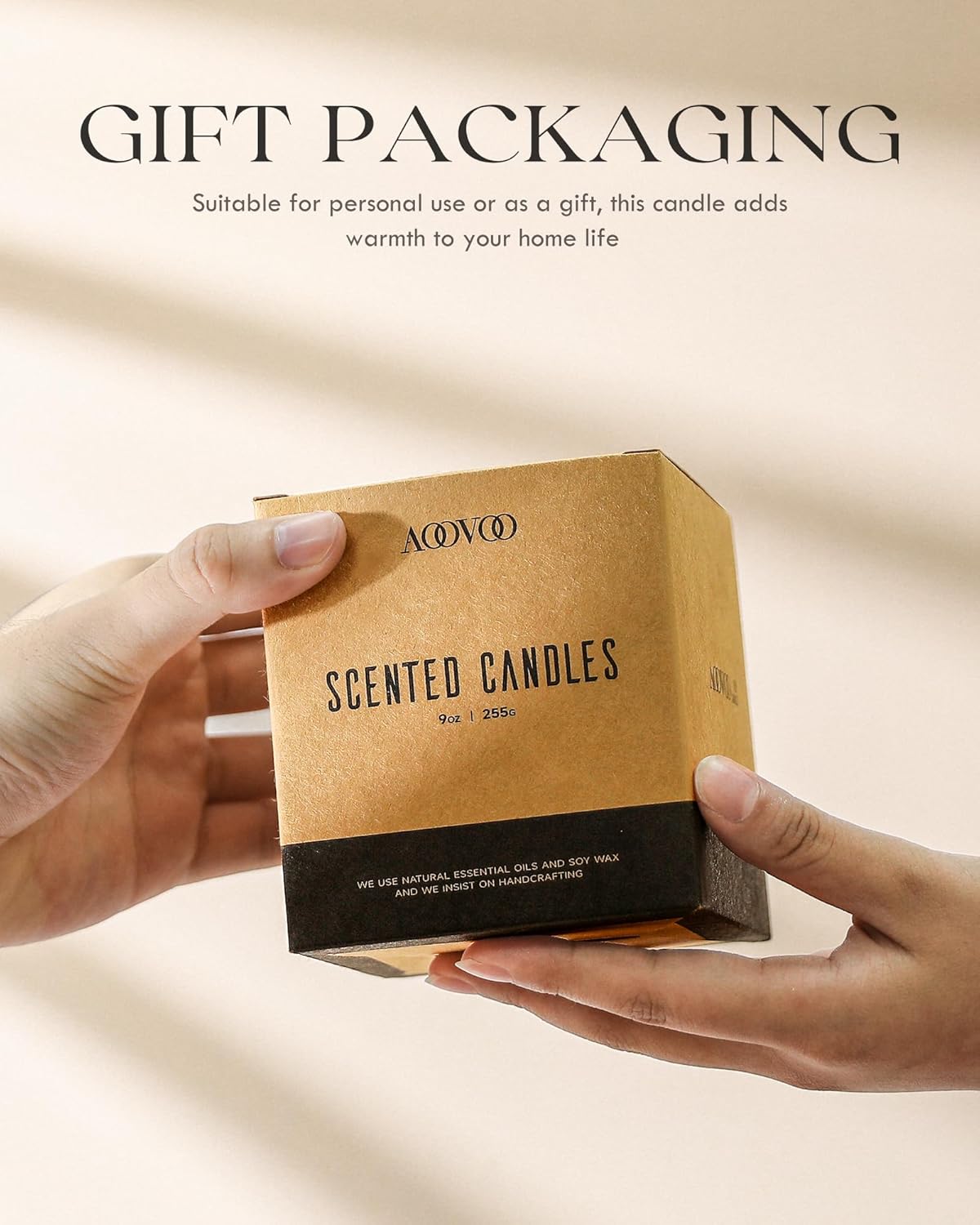 AOOVOO Pumpkin Spice Candles - 9 oz Scented Candles, Aromatherapy Candle, Soy Candle for Home Scented