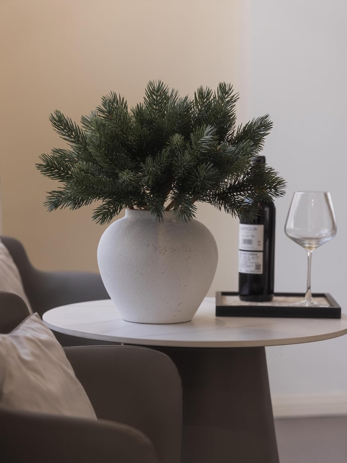 MISSPIN 12 Pcs 19.5 Inches Christmas Cedar Branches, Cedar Artificial Christmas DIY Crafts Faux Branches for Xmas Indoor Outdoor Home Decor