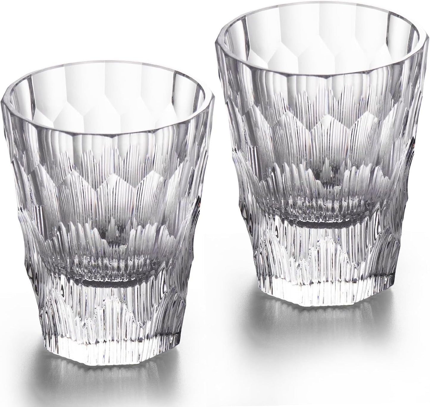 KAMMAK Crystal Whiskey Glasses Set of 2, Handcrafted 6.09oz Old Fashioned Glasses Stemless, Luxury Cocktail Glasses, Hand Blown Scotch Cup for Women, Men Gift for Rocks, Bourbon, Bar Barware