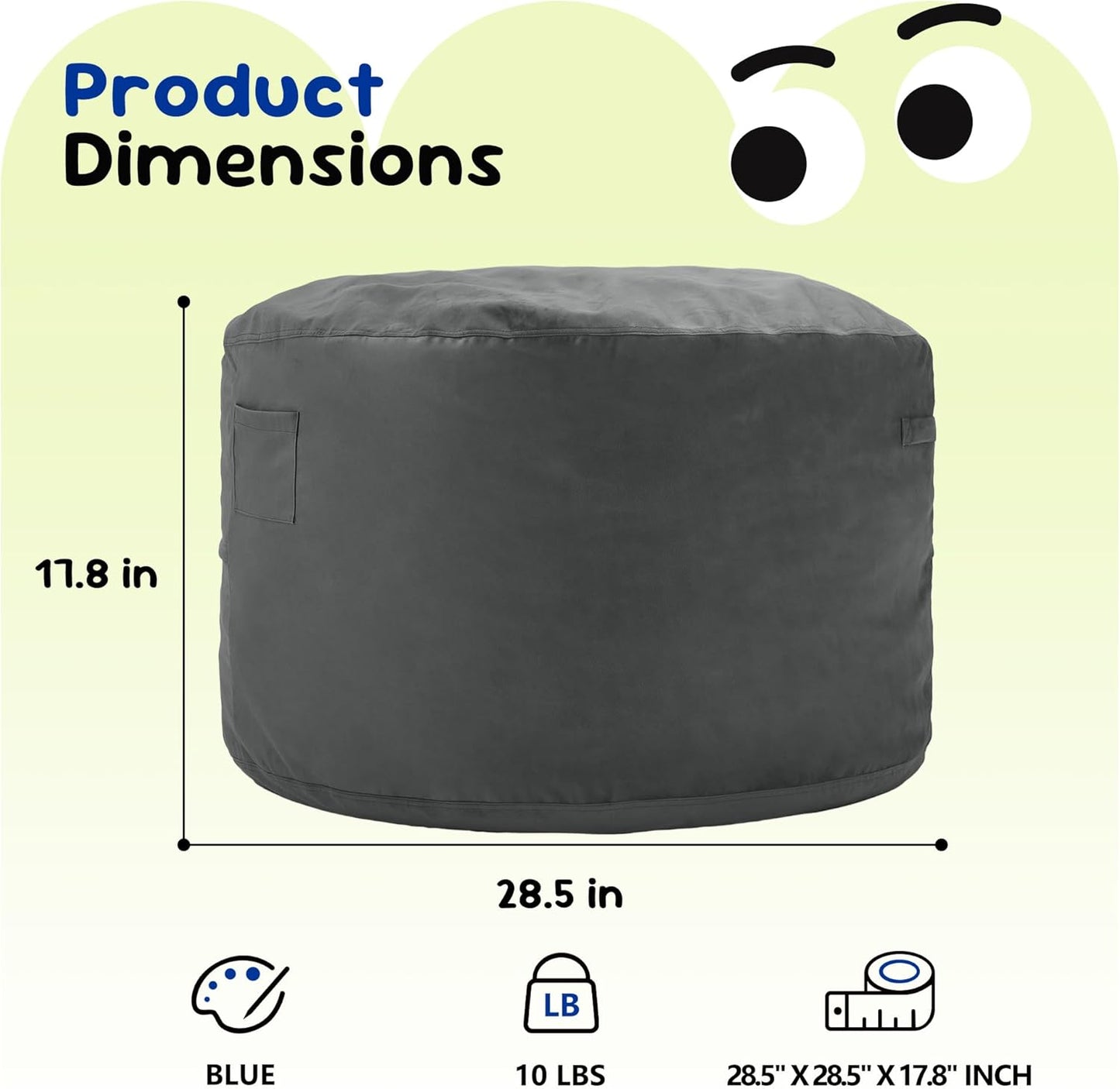 Hobestluk Bean Bag Chairs 2.5FT Bean Bag Chair with Memory Foam Filled & Machine Washable Cover,Beanbag Chair, Small Bean Bag Chairs for Playroom, Living Room, Bedroom