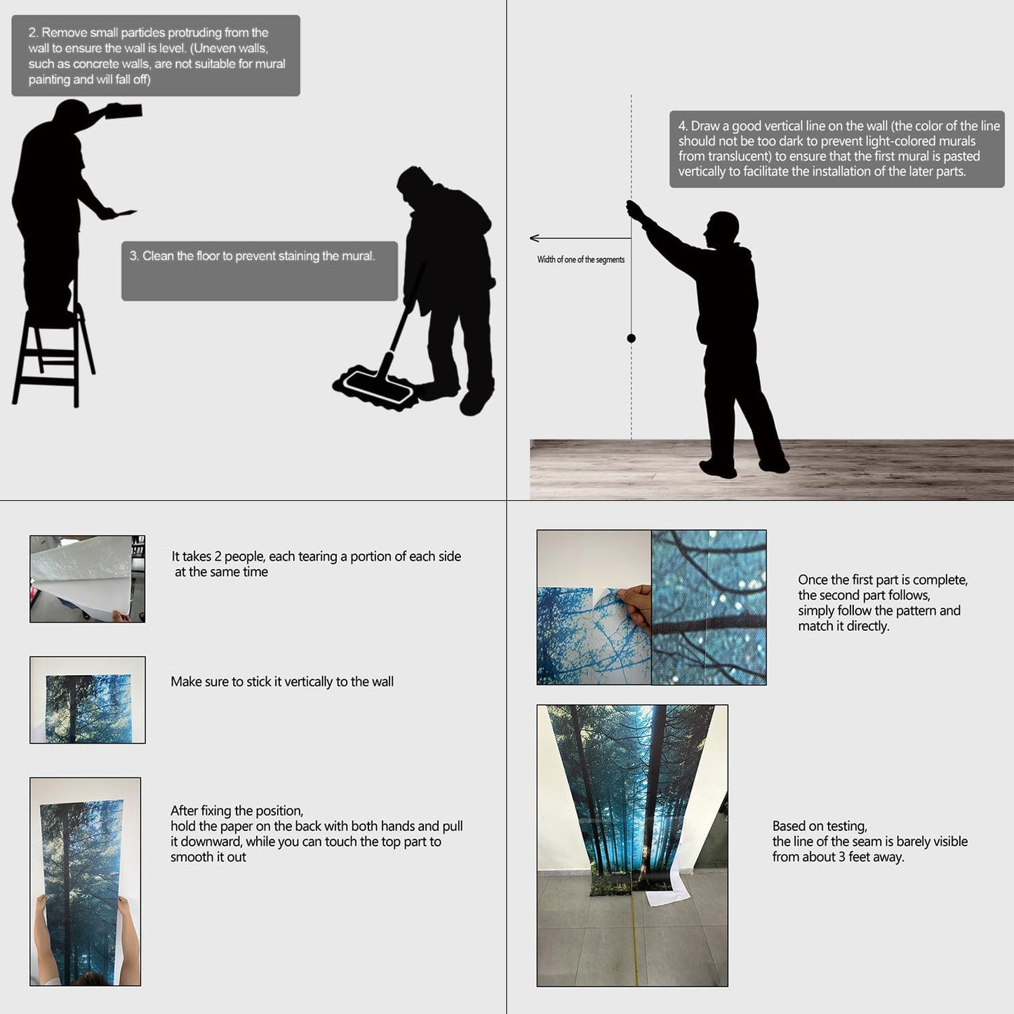 Floral Wall murals Peel and Stick Flowers Wallpaper for Bedroom Living Room - 108"x157"