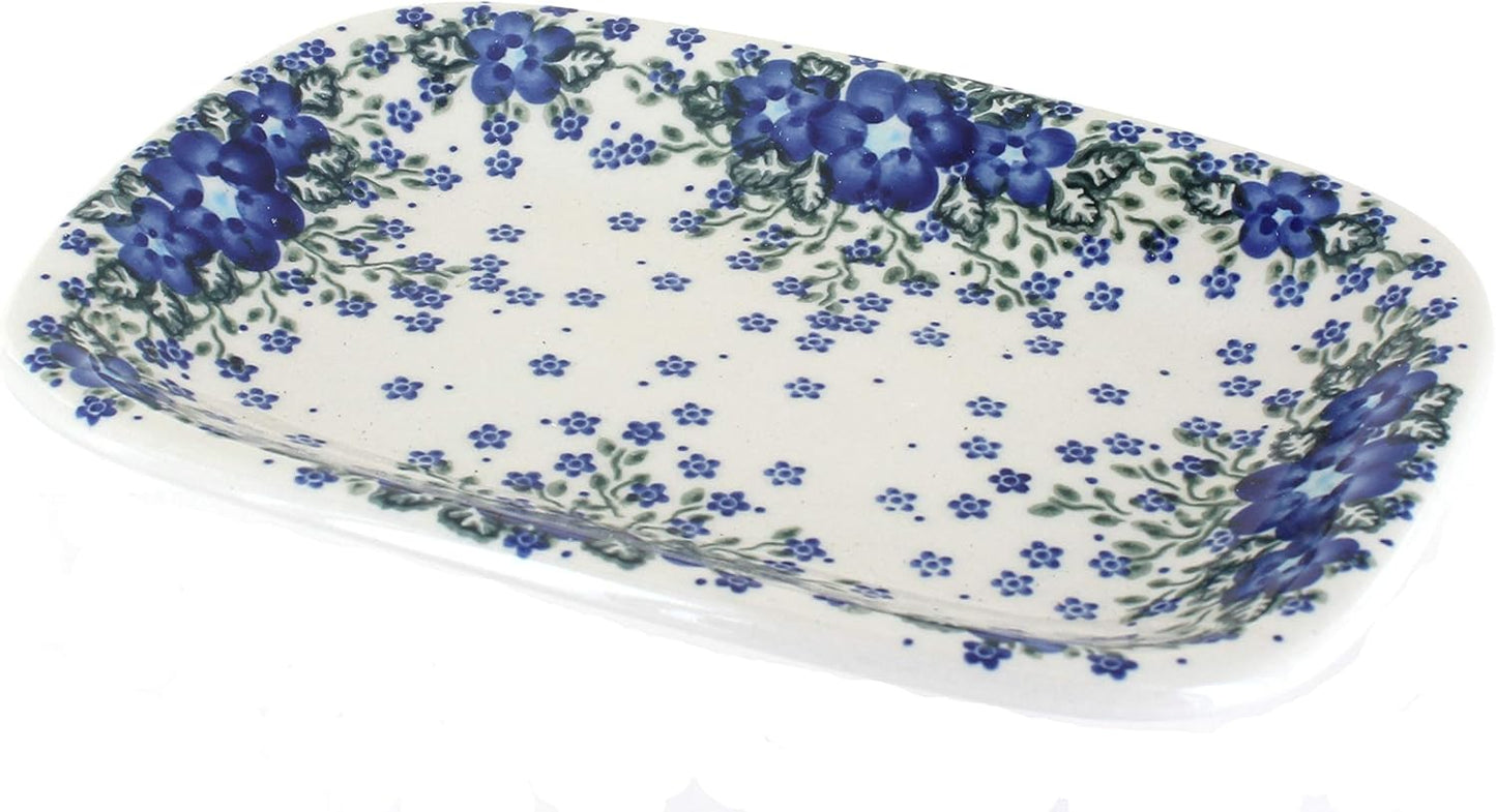 Blue Rose Polish Pottery Melanie Small Rectangular Serving Platter
