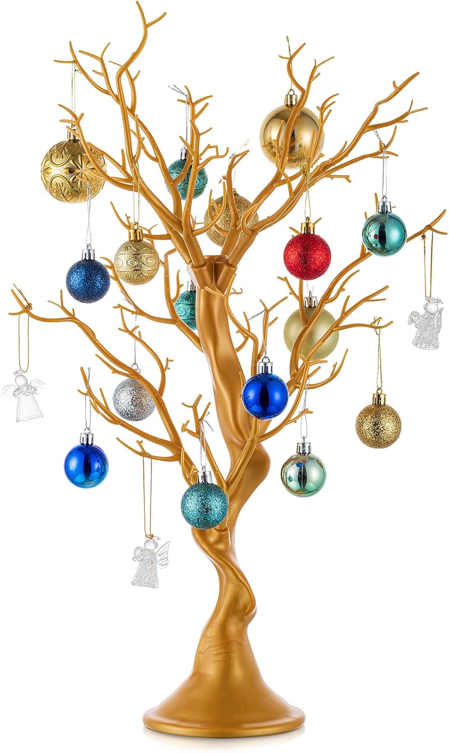 Nuptio Gold Christmas Tree Branch Artificial 22.8 inch Tall Manzanita Tree Centerpiece Wedding Centerpieces for Tables, Decorative Ornament Display Tree Branches for Decoration Weddings (1 Pc)