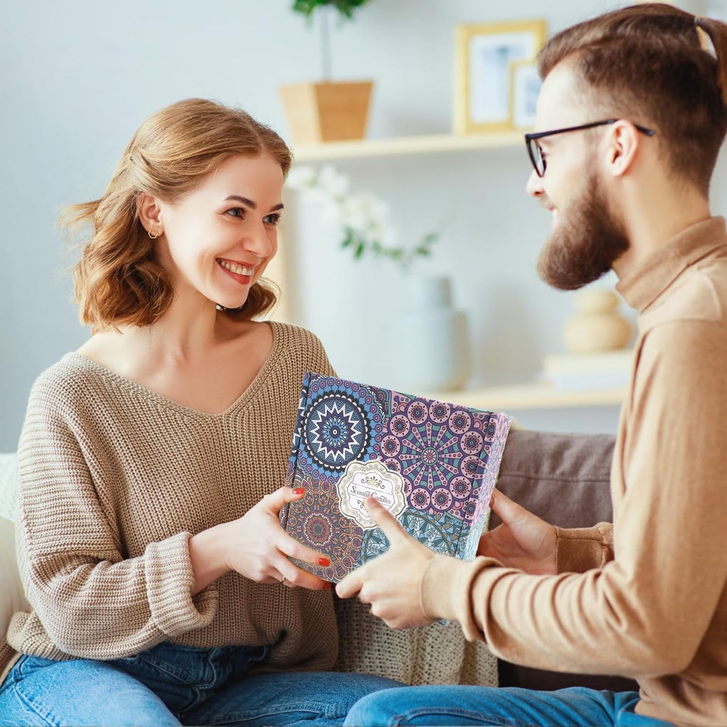 Aromatherapy Soy Candles Gift Set for Women – 4 Pack Scented Candle Set with Lavender, Rose, Jasmine & Freesia, Relaxing Stress Relief Gifts, Mother’s Day, Christmas,Small Candles for Gifts