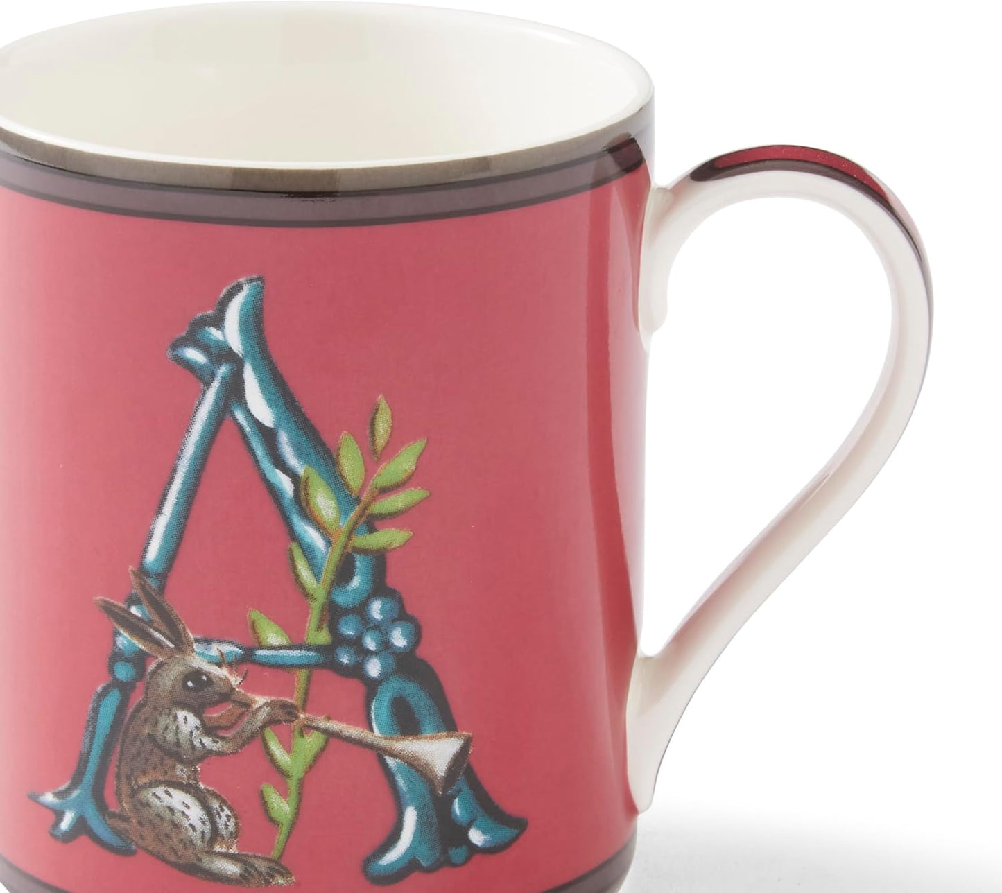 Spode Kit Kemp Alphabet Mug - Letter A Monogram in Fine China, 12oz Ceramic Coffee Cup for Hot Drinks, Personalized Drinkware for Unique Gifts, Dishwasher Safe Tea or Coffee Mug - Gift Box Included