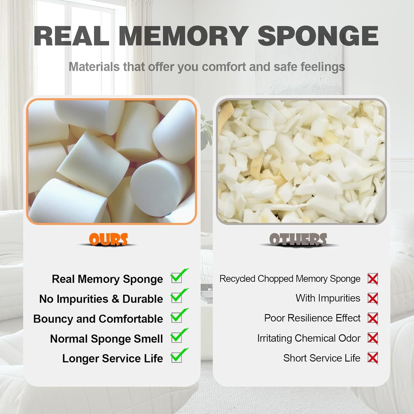 Luxury Sofa Couch Chair, Lazy Floor Seating, Fireside Bean Bag Chair, Ergonomic Tatami Sofa Lounger for Living Room, Bedroom, Office, 3 Seat, Blue