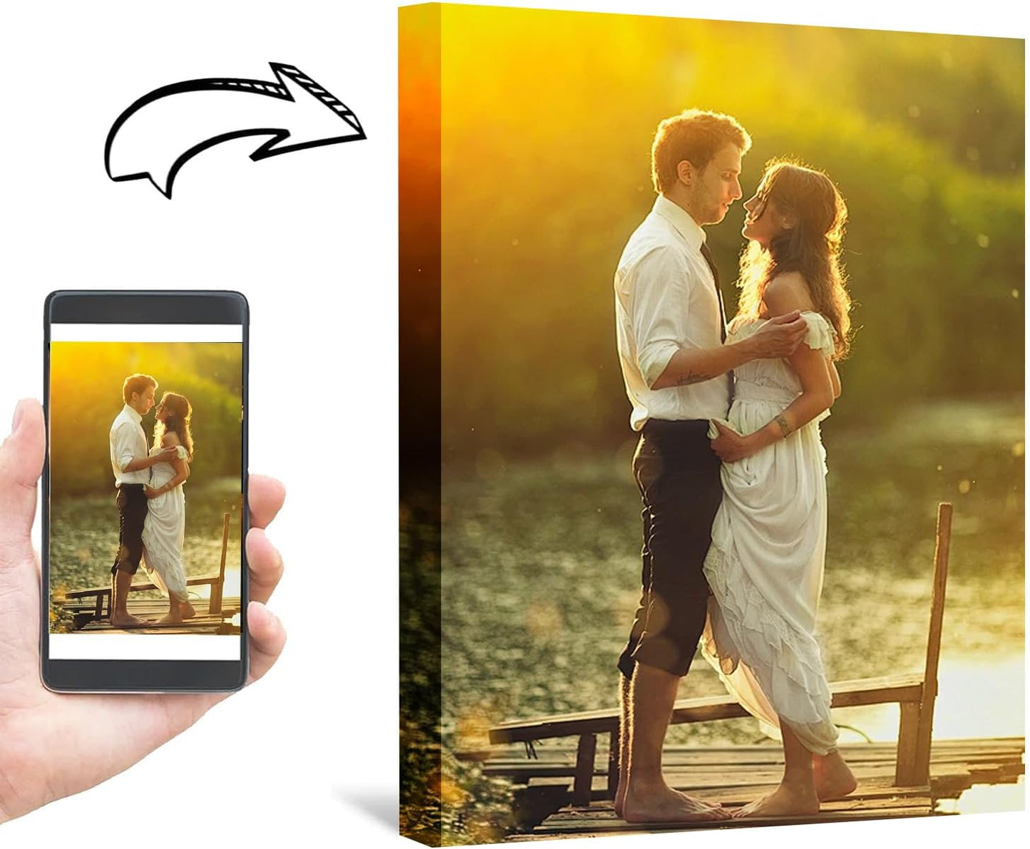 Custom Framed Canvas Prints With Your Photos-Personalized Picture To Canvas Wall Art ，Home Decoration Gifts Holiday Gifts