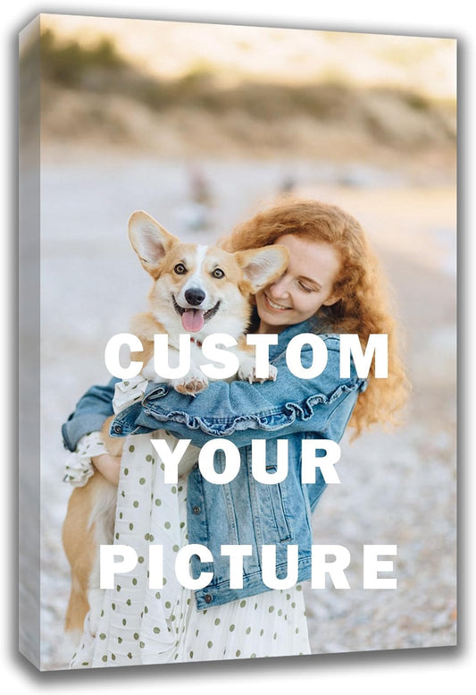 Custom Canvas Prints with Your Photos (11x14, Framed Canvas) Customized Wall Art Personalized Canvas Pictures for Pet/Family Gifts for Mom/Men/Women