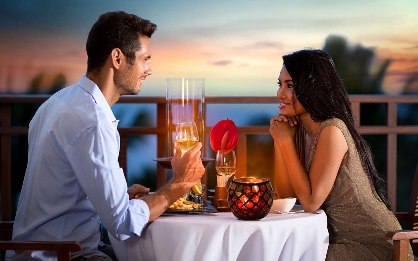 Votive Candle Holder Tea Lights - Glass Candle Holders, Mosaic Tealight Candle Holder, Candle Jar Cup for Wedding Centerpiece Party Table Decorations, Valentines Day Decor