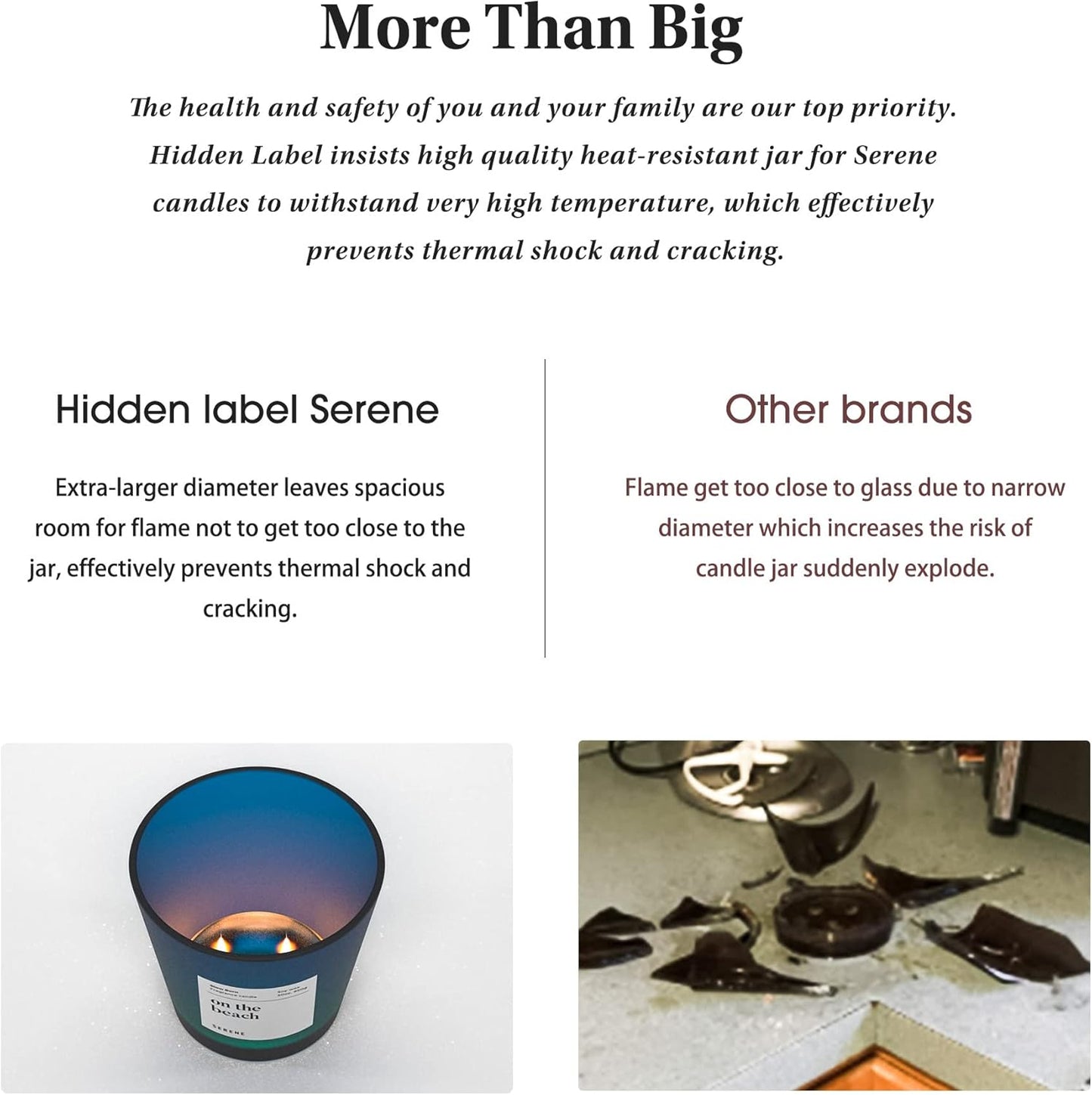 Hidden Label Large Scented Candle, Violet Blossom, 30oz 3 Wick Huge Candle, Serene Collection Slow Burn Natural Soy Candles for Home Scented