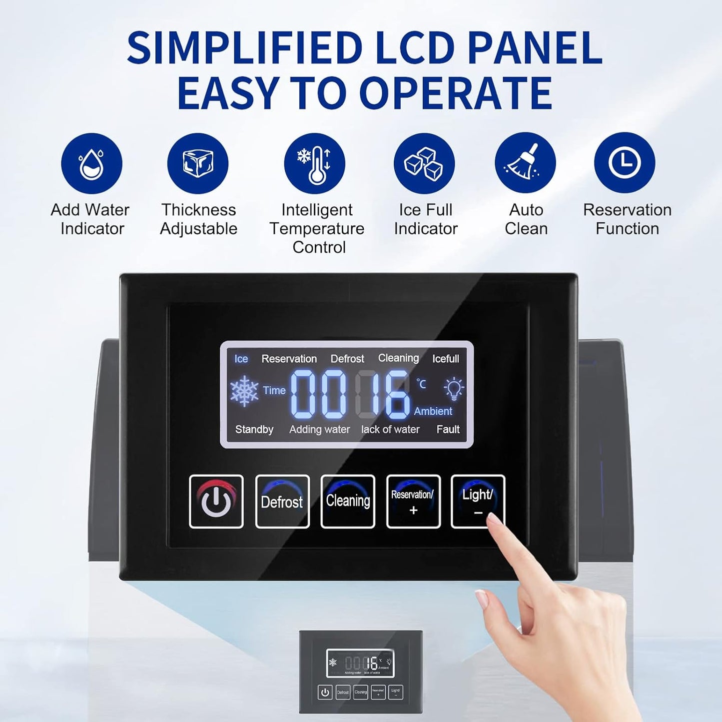 Commercial Ice Maker 250Lbs/24H Under Counter Ice Machine with 77Lbs Storage Bin, 90 Ice Cubes in 11Min, Stainless Steel Freestanding Ice Making Machine for Business, Water Filter and Scoop Included