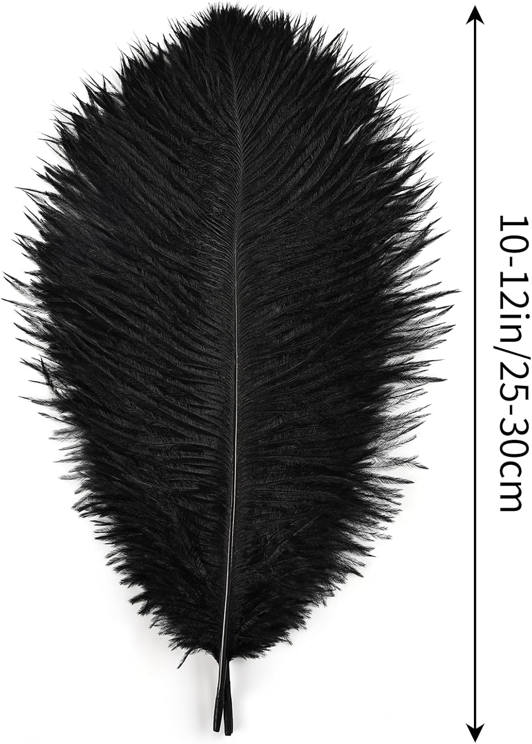 THARAHT Black Ostrich Feathers 24pcs Natural Bulk 10-12Inch 25cm-30cm for Crafts Wedding Party Centerpieces Halloween and Home Decoration Feathers