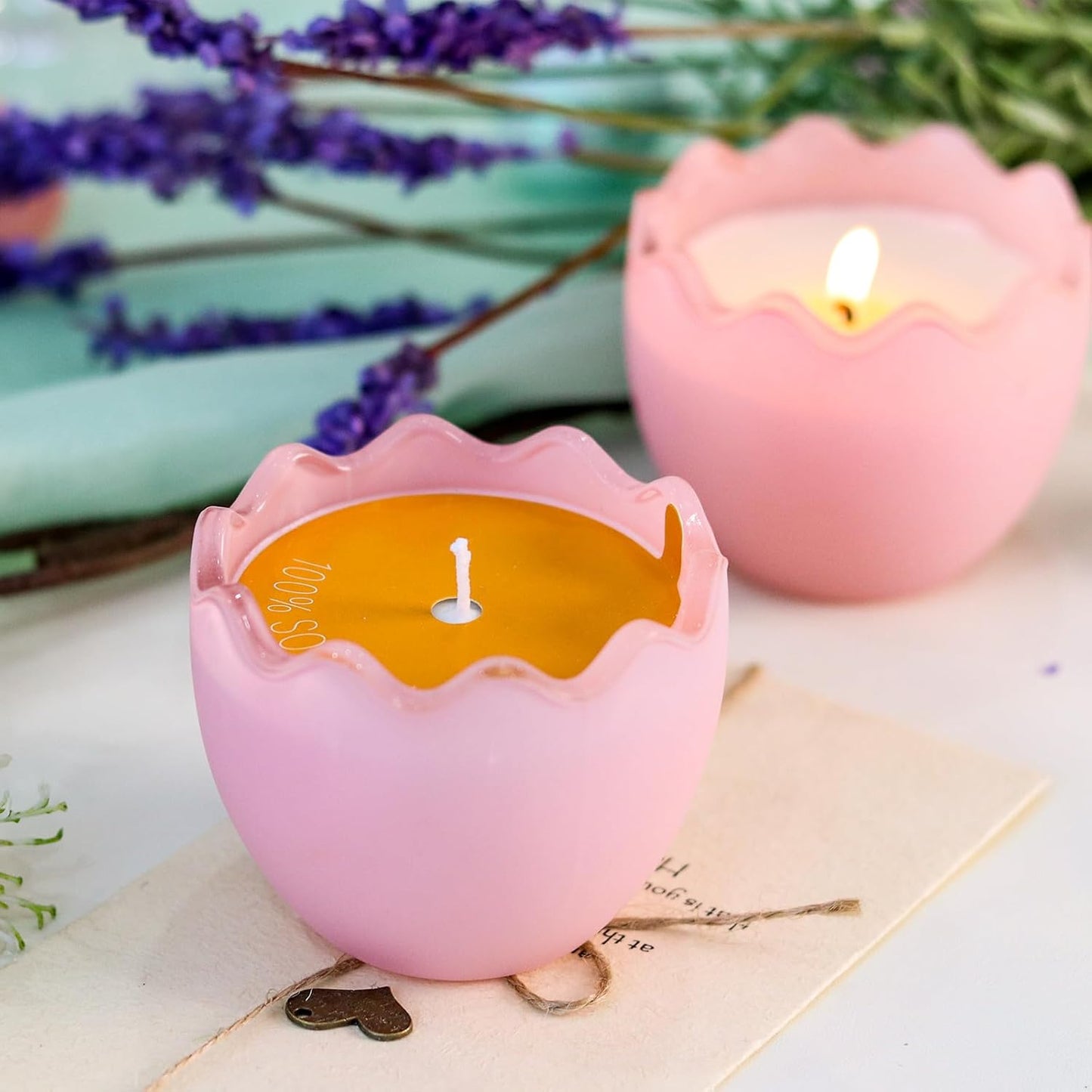 Spring Candle Decoration for Table Centerpieces, Bunny Lavender Scented Candle, Spring Home Decor, Indoor Easter Gift for Women