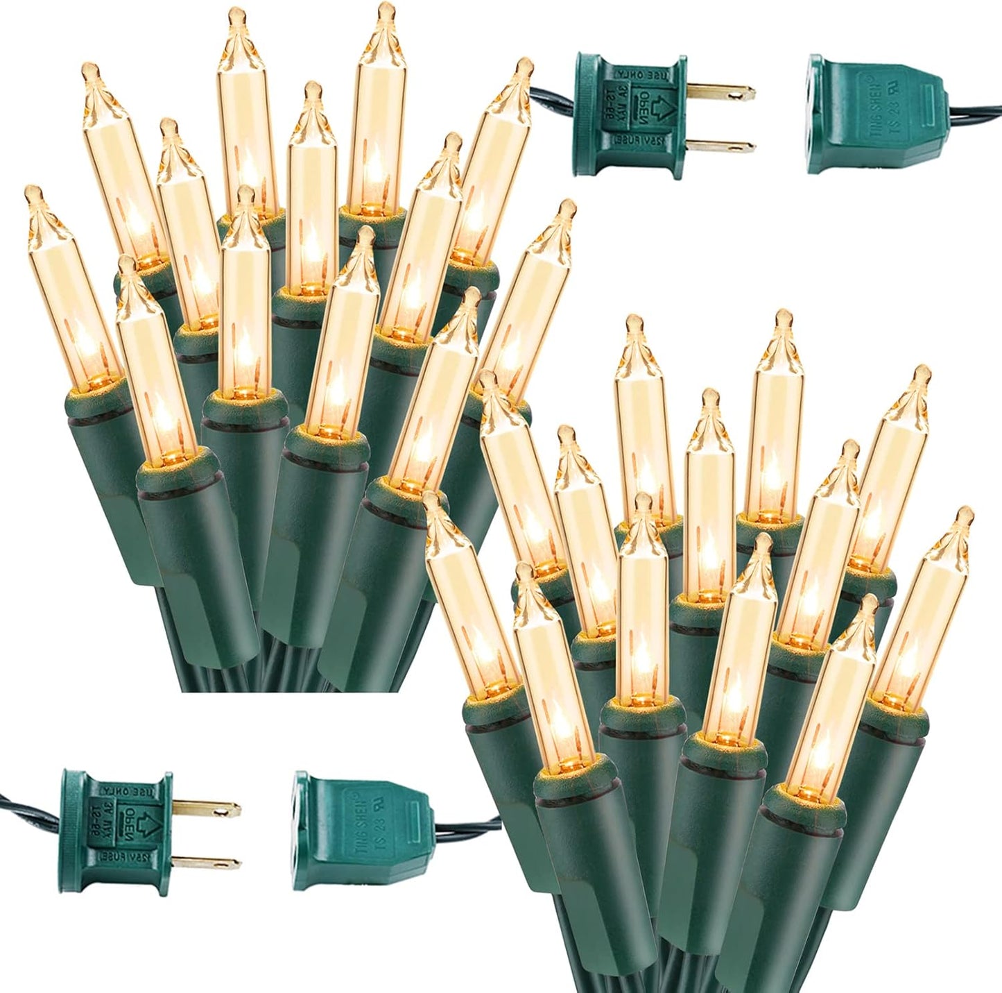 BrizLabs 600 Count Christmas Lights, 139.2ft Soft White Incandescent String Lights, Clear Christmas Light String Connectable, 120V UL Certified Mini Light Set for Indoor OutdoorTree Party Home Decor