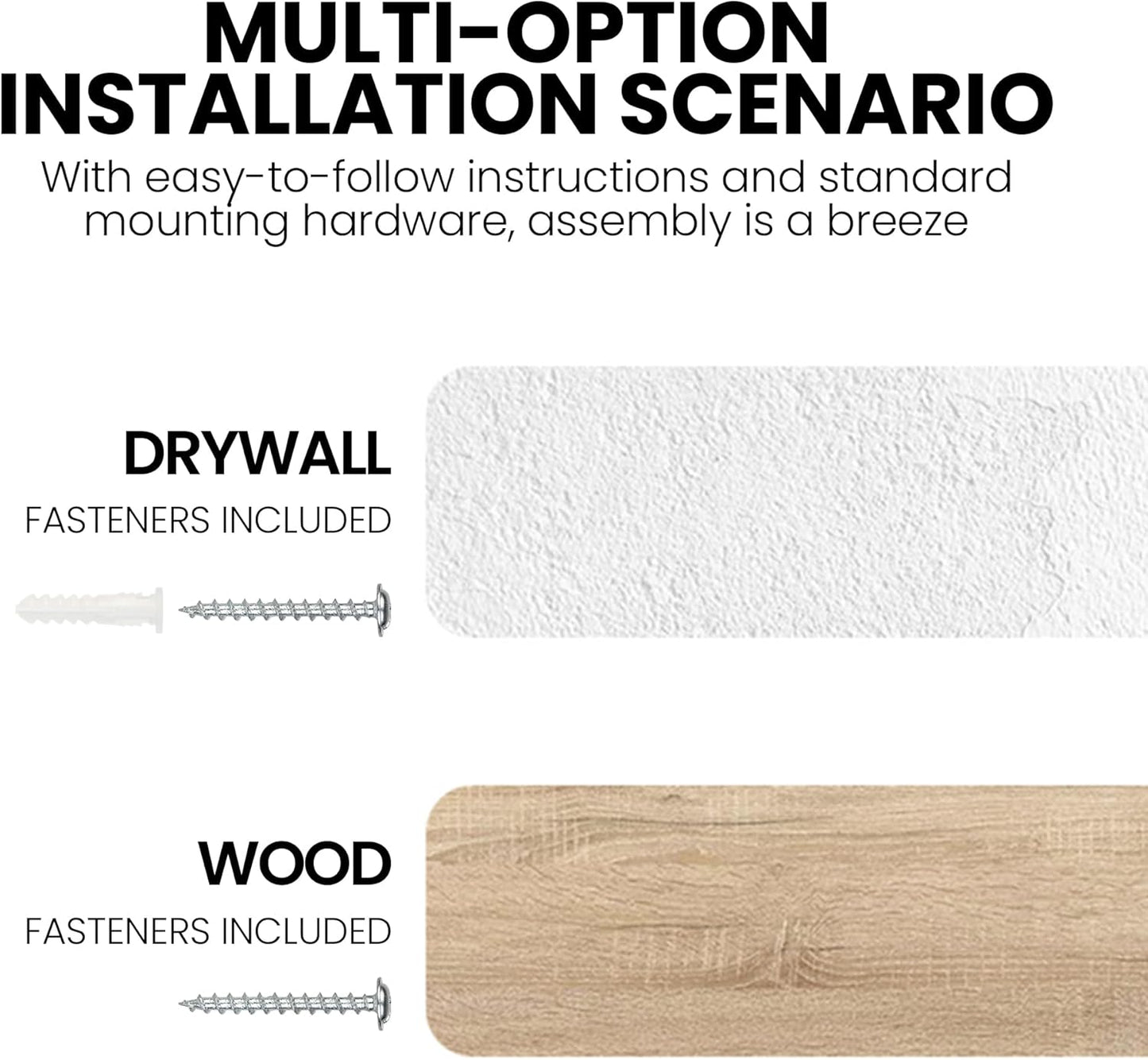 Fun Memories Floating Shelves for Wall Decor, 24"x8" Rustic Reclaimed Wood Shelves, Heavy-Duty Wall Mounted Shelves with Invisible Brackets, Set of 2for Living Room, Bedroom, Kitchen, Grey Finish