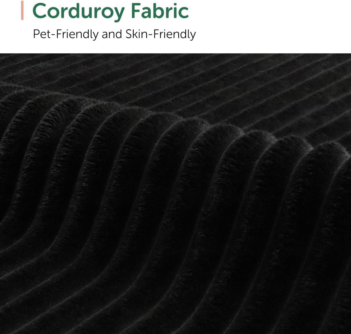 HONBAY Corduroy Modular Sectional Couch with Storage L-Shaped Sectional Couches for Living Room 6 Seater Modular Sectional Sofa, Black