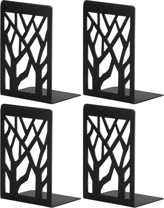 Book Ends, Bookends, Bookends for Shelves, Bookend, Book Ends for Heavy Books, Black Metal Book Shelf Holder Home Decorative, Book Stoppers for Shelves 2 Pair