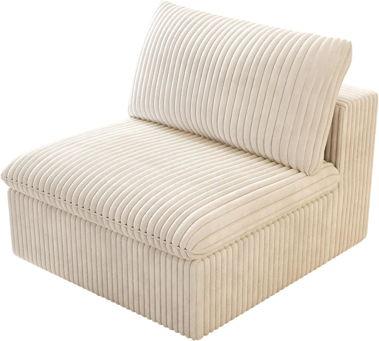 Ottoman, Modular Sectional Sofa,Cushion Covers Removable, Minimalist Couch for Modern Living Room Sofa Sets for Office House,Bedroom and Apartment,No Assembly Required,White