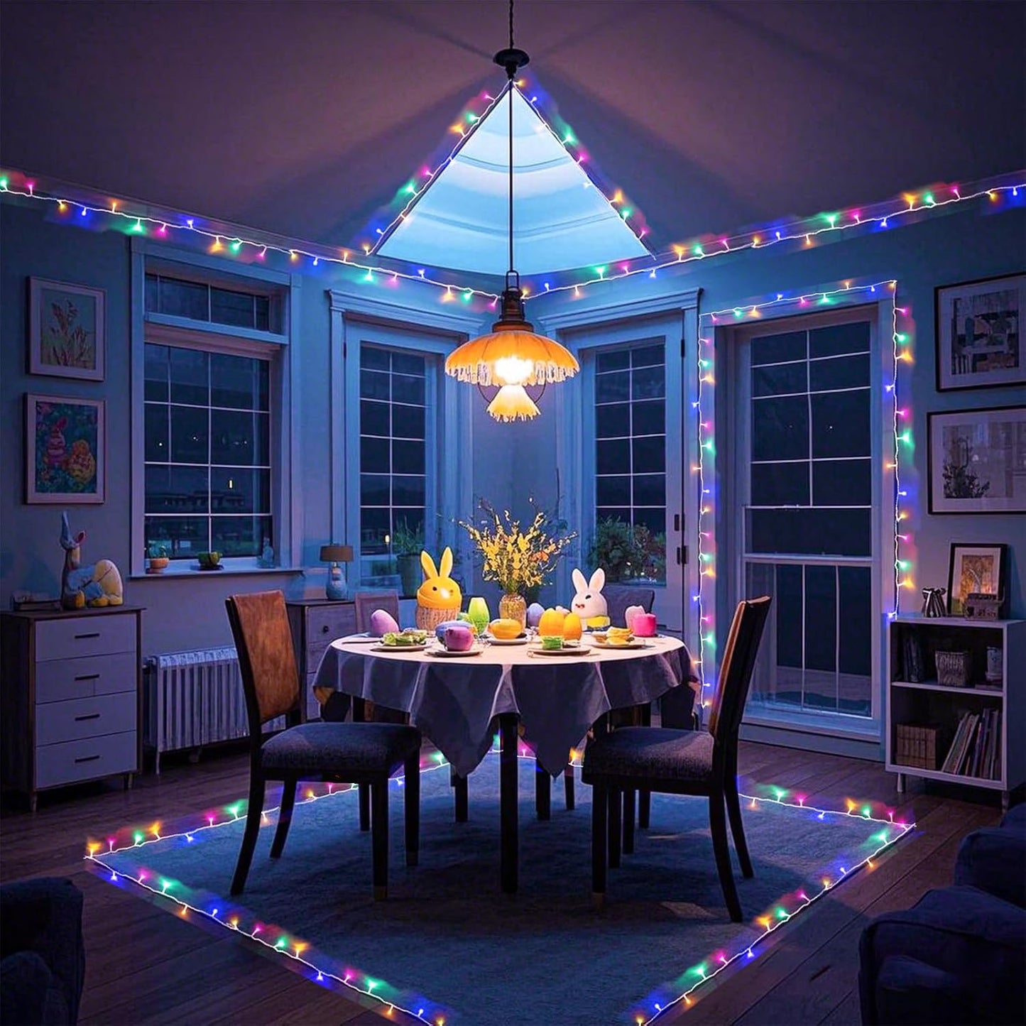 Christmas Lights Outdoor Waterproof Colorful String Lights Indoor 8 Modes Clear Wire 66ft 200 LED, Colorful Twinkle Fairy Light Plug in for Bedroom Wedding Party Decorations