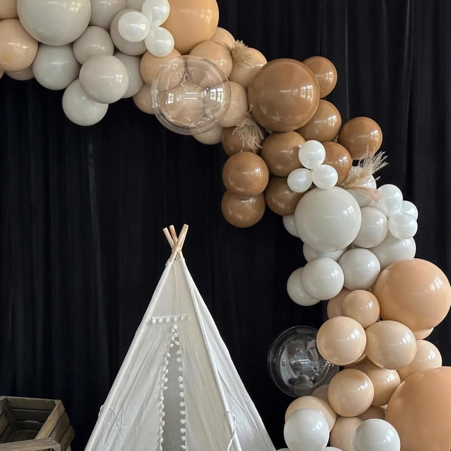 130pcs Tan Balloons Different Sizes 18" 12" 10" 5" Light Brown Latex Balloon Garland Arch Kit for Birthday Baby Shower Graduation Wedding Gender Reveal Anniversary Party Decorations