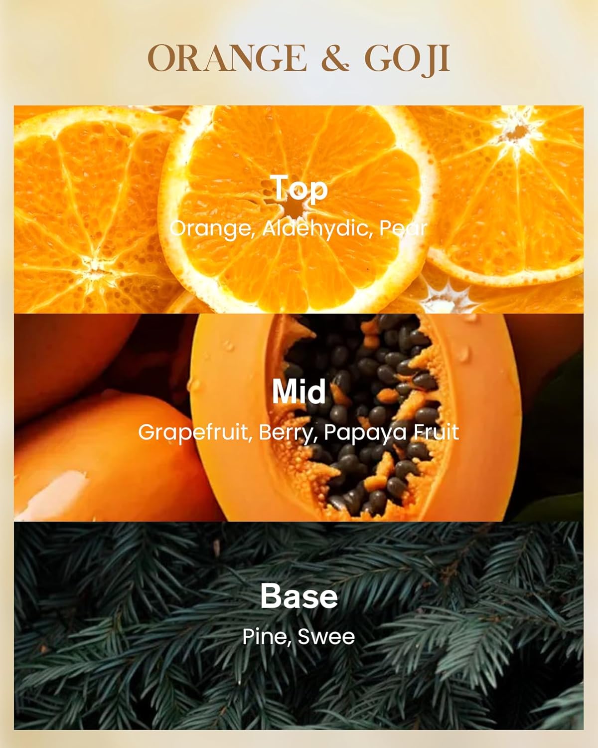 M&SENSE Extra Large Candle Orange Goji Scented, 3-Wick 35oz 150H Long Lasting, Natural Soy Wax Aromatherapy Candle for Stress Relief, Home Fragrance Housewarming Gifts Candle for Home Decor