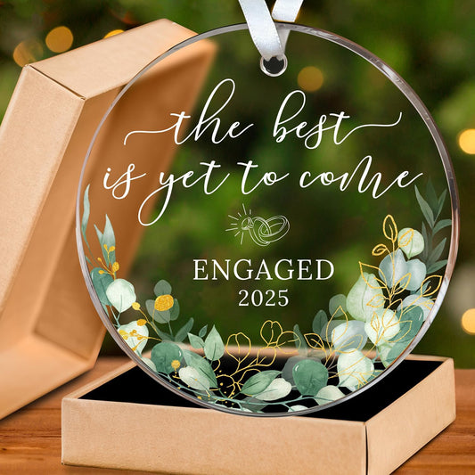 HEXMOZ Engagement Gifts for Couples - Engagement Gift for Newly Engaged Couples, Women, Fiance, Her - Bride to Be Gifts, First Christmas Just Engaged Acrylic Ornament 2025 - Party Decorations