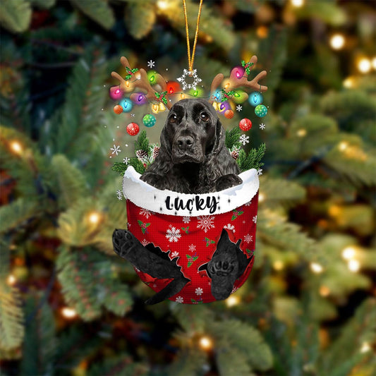 English Cocker Spaniel 1 Dog Christmas Ornament, English Cocker Spaniel 1 in Snow Pocket Christmas Tree Ornament, Dog Lovers Gift Idea Xmas Decor, Christmas Ornament Gift for Dog Lovers