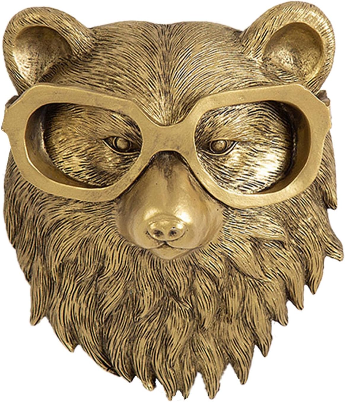 GUASDIE Animal Heads Wall Decor, Gold Vintage Decor Sculpture Resin Animal Head Wall Hanging Unique Art for Living Room, Bedroom, Kitchen, Gift, Home Decor, Bear