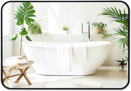 Fabuday Big Black Bathroom Mirror for Over Sink Wall - 26x38 Rounded Rectangle Mirror with Matte Metal Frame, Large Rectangular Vanity Mirrors for Bedroom, Entryway, Horizontally/Vertically