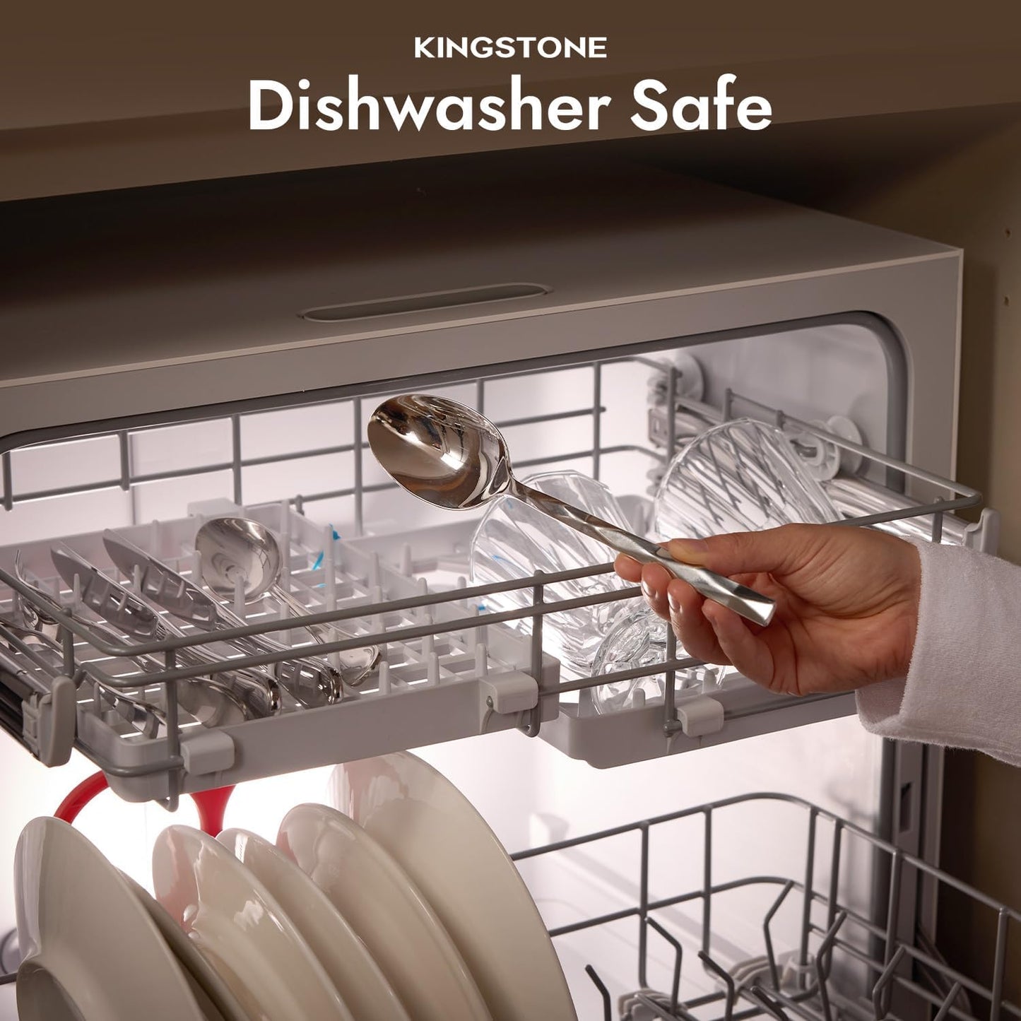 KINGSTONE Silverware Set, Luxury 20 Piece Flatware Set for 4, 18/10 Stainless Steel Cutlery Set with Diamond Cut Pattern for Kitchen, Home, Wedding, Party, Mirror Polished and Dishwasher Safe