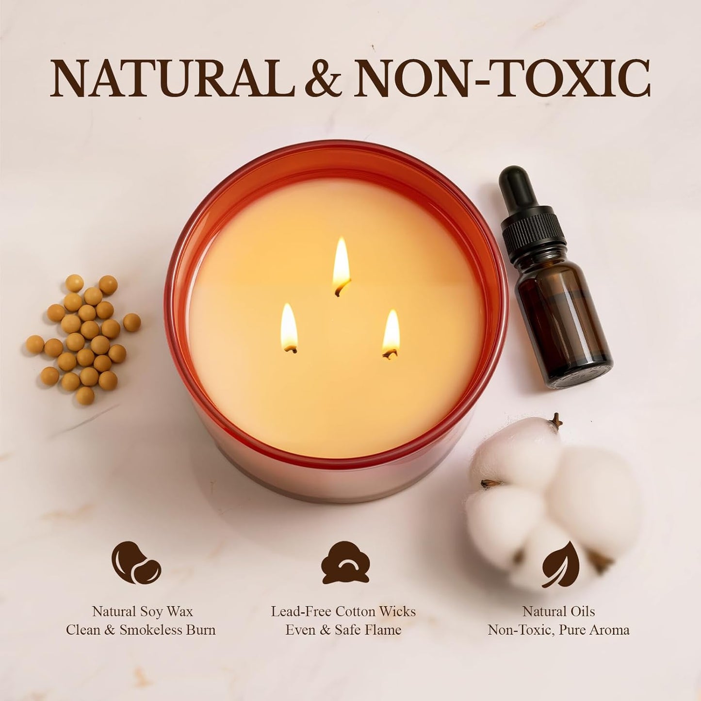 Apple Pie Fall Candle, Large 12oz 3 Wick Luxury Candle, Elegant Autumn Gift for Women & Men, 60+ Hour Burn Time & Non-Toxic, Cozy Fall & Halloween Home Decor